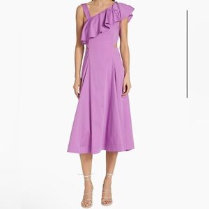 Veronica Beard Beilla Ruffled-Sleeve Midi-Dress